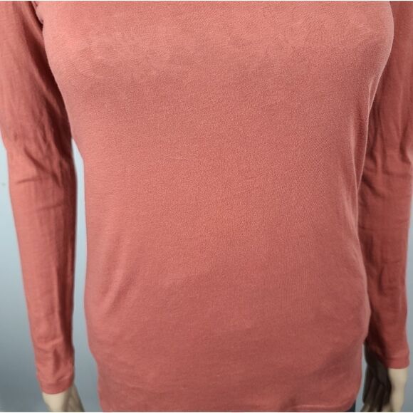 J.crew Burnt Orange long Sleeve Ruffled Neck Top - Picture 4 of 9